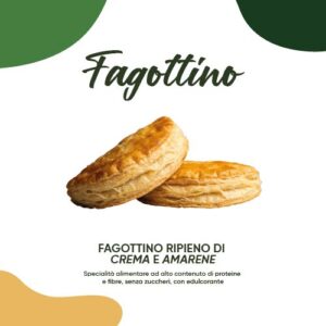 Fagottino ripieno di crema e amarene