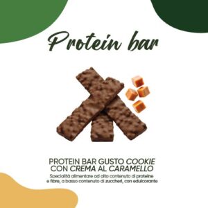 Protein Bar gusto cookie con crema al caramello