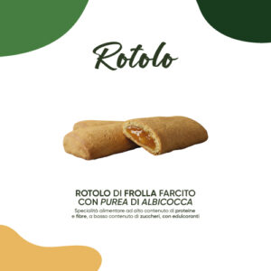 Rotolo di frolla farcito con purea di albicocca