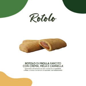 Rotolo di frolla farcito con crema, mela e cannella