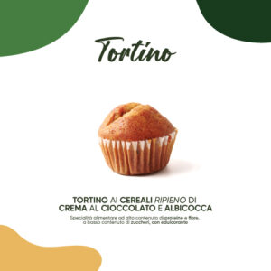 Tortino ai cereali ripieno di crema al cioccolato e albicocca