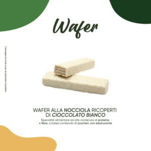 Wafer alla nocciola ricoperti di cioccolato bianco